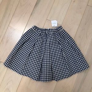 Bonpoint girls navy white checkered skirt